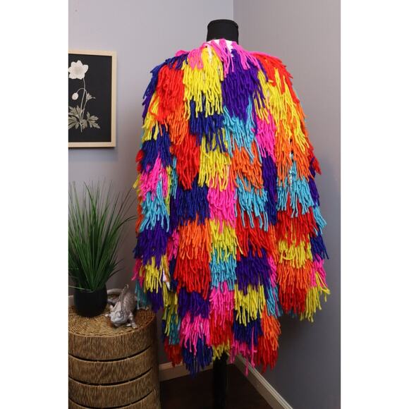 Vibrant Multicolor Fringe Cape - Picture 2 of 4